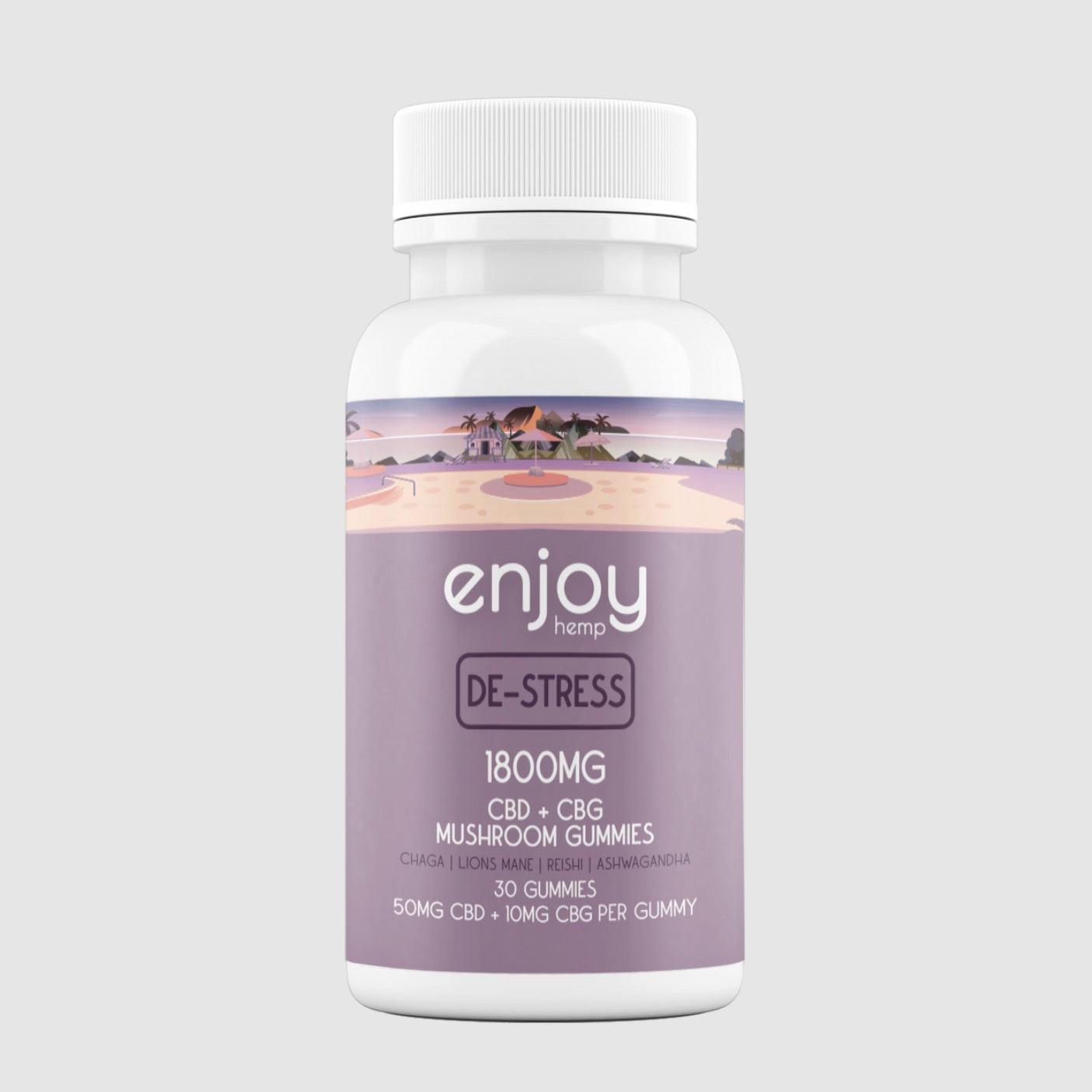 Enjoy Hemp | De-Stress | 30ct. 50mg CBD + 10mg CBG per piece | 1800mg per package