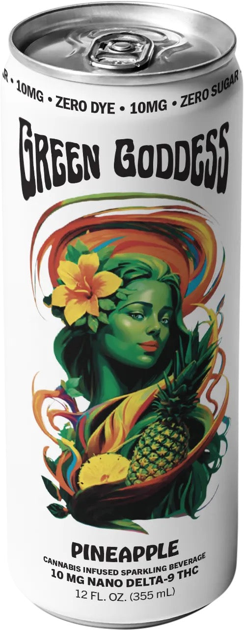 Green Goddess | Zero Sugar + Zero Dye | Cannabis Infused Sparkling Beverage | 1ct. 10mg Nano Delta 9 THC per can