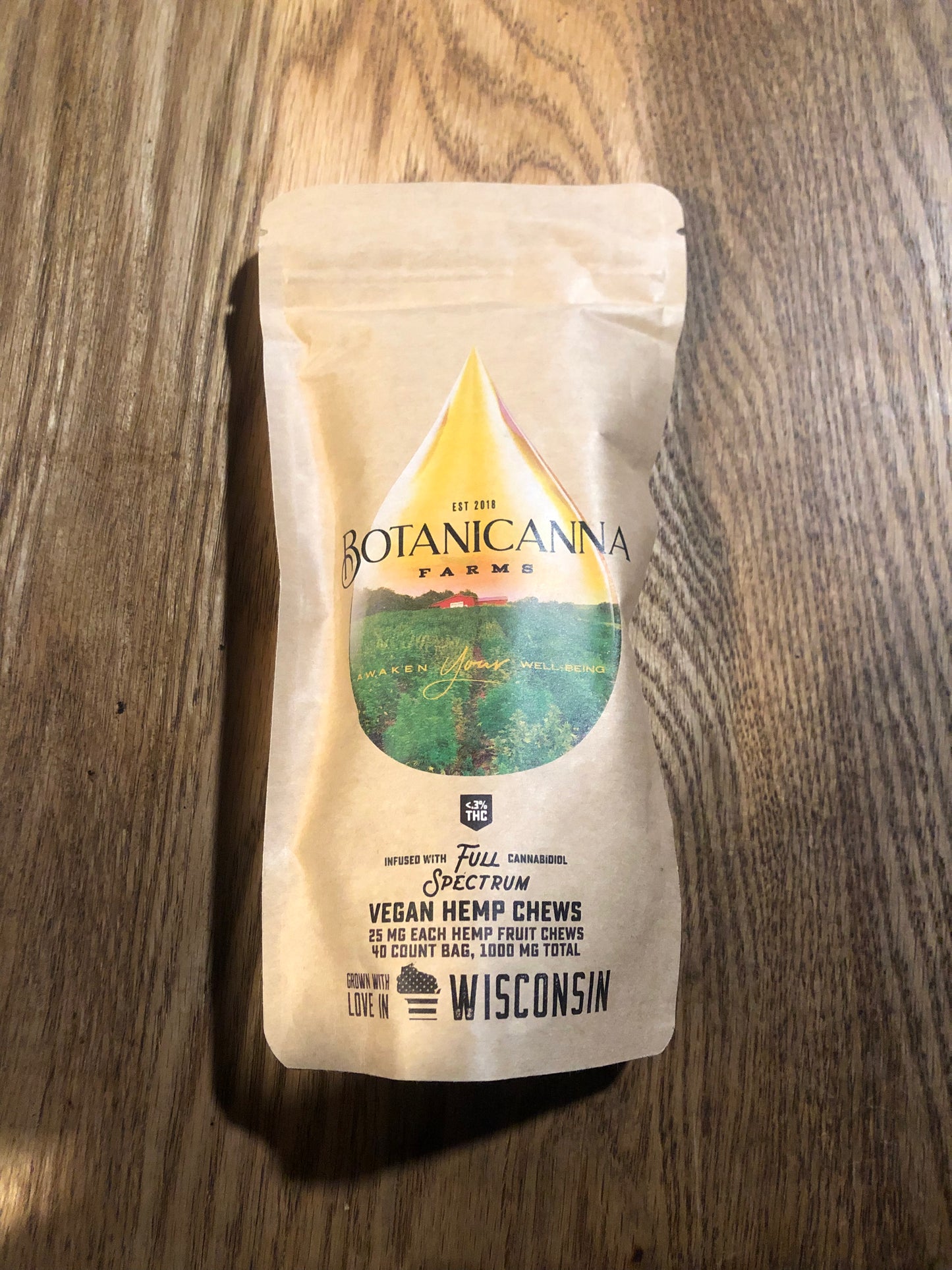 Botanicanna | Full Spectrum Hemp Chews | 40ct. 25mg CBD per piece