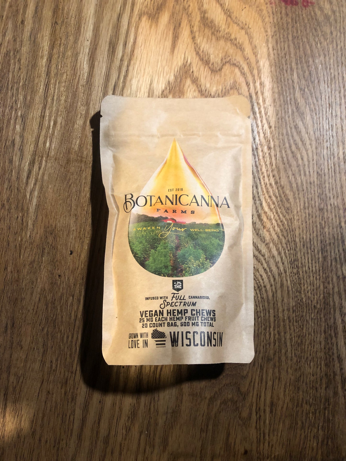 Botanicanna | Full Spectrum Hemp Chews | 20ct. 25mg CBD per piece