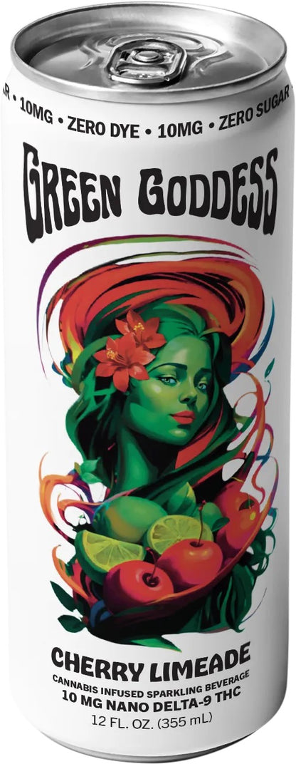 Green Goddess | Zero Sugar + Zero Dye | Cannabis Infused Sparkling Beverage | 1ct. 10mg Nano Delta 9 THC per can