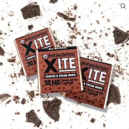 Xite | 1 piece | Cookies & Cream Mini Chocolates | 15mg Delta 9 THC + 15mg CBD
