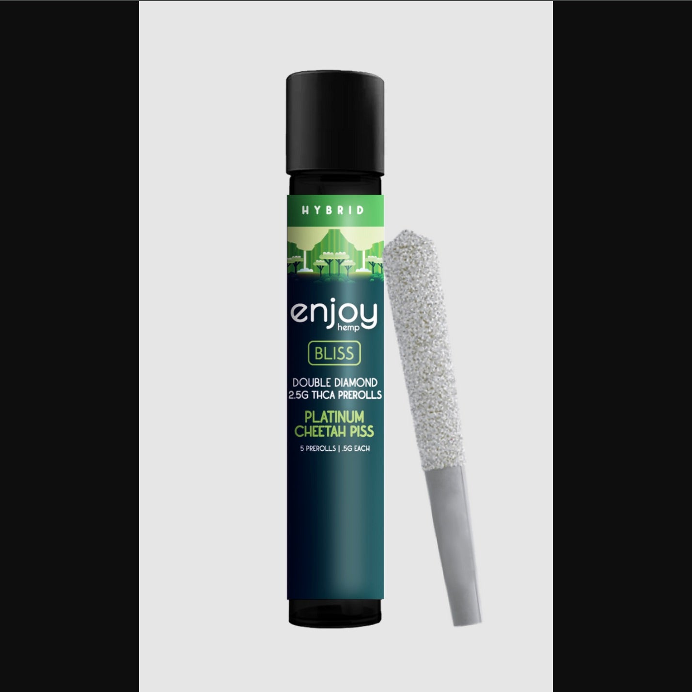 Enjoy Hemp | Hybrid | Bliss | 5ct. .5 gram THCa Double Diamond Infused Pre-rolls | Platinum Cheetah Piss
