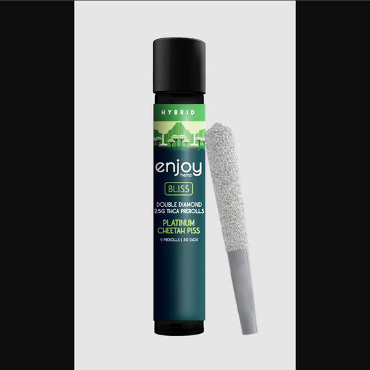 Enjoy Hemp | Hybrid | Bliss | 5ct. .5 gram THCa Double Diamond Infused Pre-rolls | Platinum Cheetah Piss