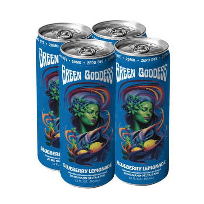 Green Goddess | Cannabis Infused Sparkling Beverage | 4 Pack | 20mg Nano Delta 9 THC per can