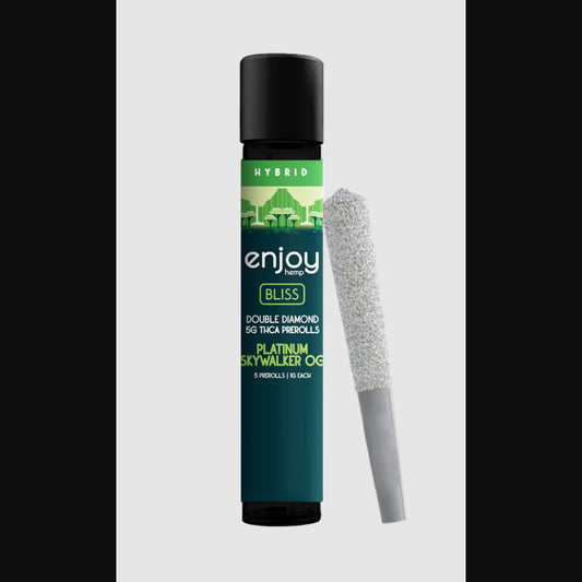 Enjoy Hemp | Hybrid | Bliss | 5ct. 1 gram THCa Double Diamond Infused Pre-rolls | Platinum Skywalker OG