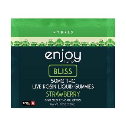 Enjoy Hemp | Hybrid | Bliss | 1ct. 50mg Delta 9 THC Live Rosin Liquid Gummies | Strawberry