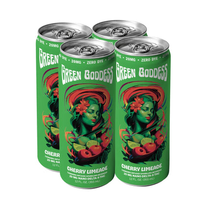 Green Goddess | Cannabis Infused Sparkling Beverage | 4 Pack | 20mg Nano Delta 9 THC per can