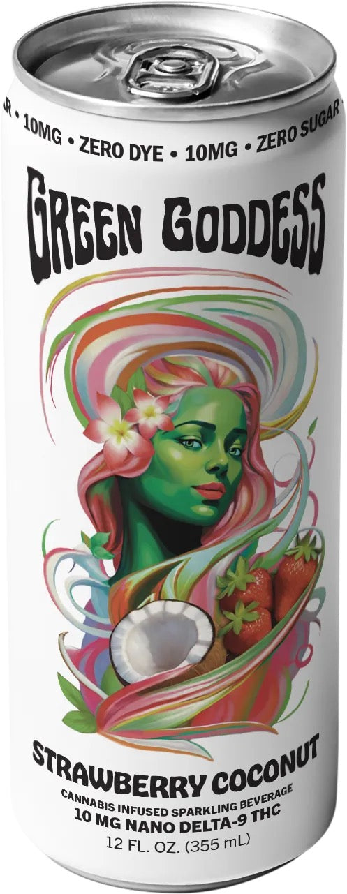 Green Goddess | Zero Sugar + Zero Dye | Cannabis Infused Sparkling Beverage | 1ct. 10mg Nano Delta 9 THC per can