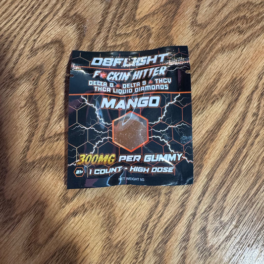 D8Flight | 1 piece | Mango | F*ckin' Hitter Exotics Live Resin Gummy | 300mg D8 + D9 + THCv