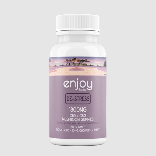 Enjoy Hemp | De-Stress | 30ct. 50mg CBD + 10mg CBG per piece | 1800mg per package