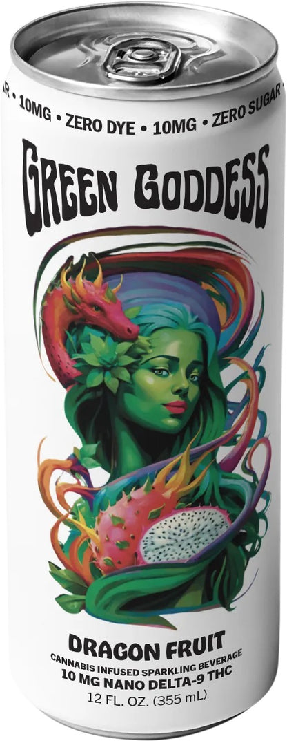 Green Goddess | Zero Sugar + Zero Dye | Cannabis Infused Sparkling Beverage | 1ct. 10mg Nano Delta 9 THC per can