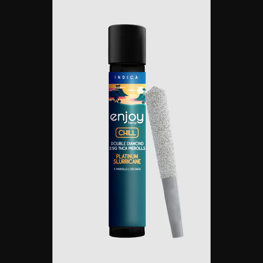 Enjoy Hemp | Indica | Chill | 5ct. .5 gram THCa Double Diamond Infused Pre-rolls | Platinum Slurricane