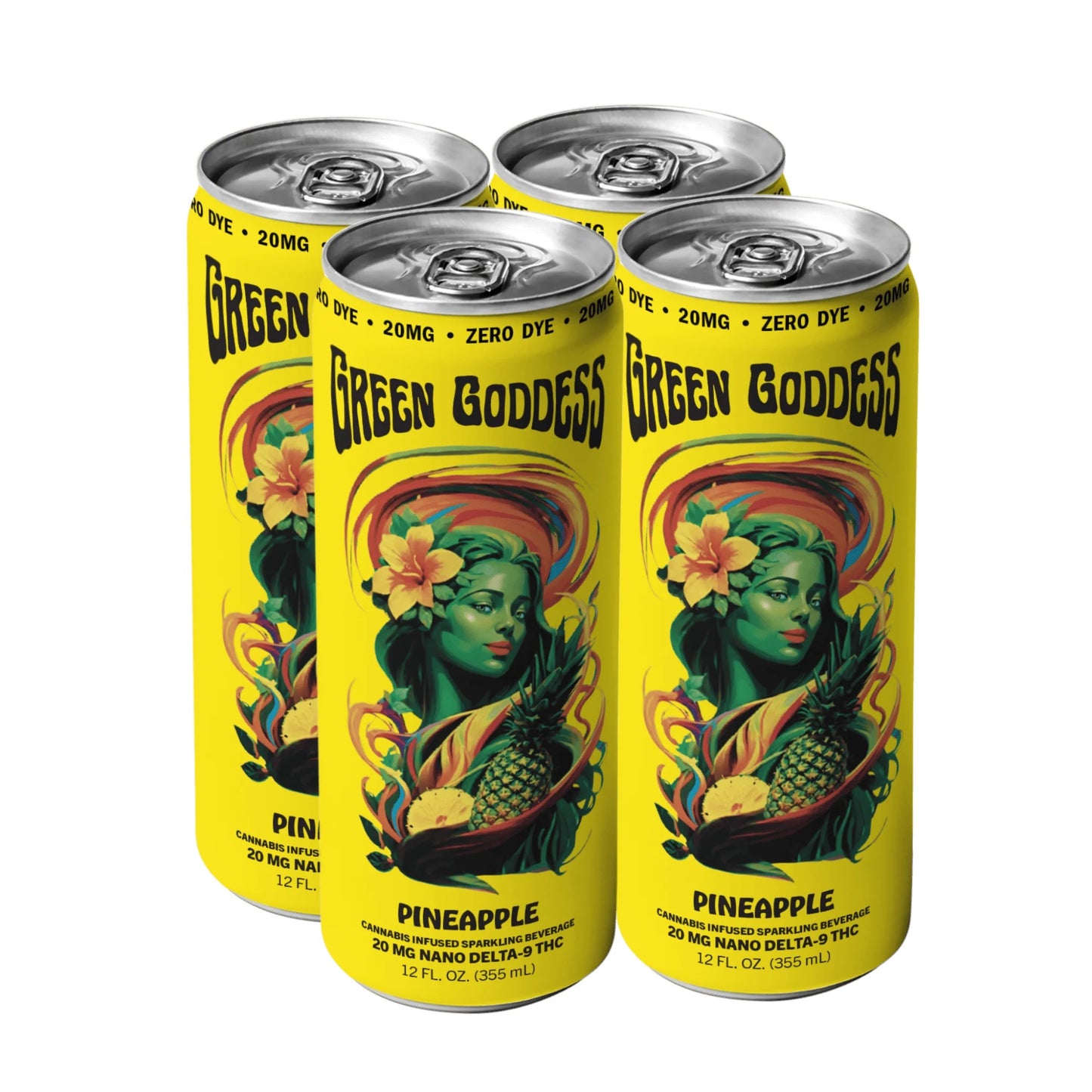 Green Goddess | Cannabis Infused Sparkling Beverage | 4 Pack | 20mg Nano Delta 9 THC per can