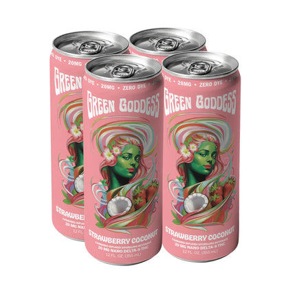 Green Goddess | Cannabis Infused Sparkling Beverage | 4 Pack | 20mg Nano Delta 9 THC per can