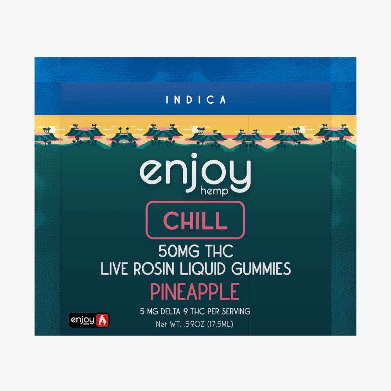 Enjoy Hemp | Indica | Chill | 1ct. 50mg Delta 9 THC Live Rosin Liquid Gummies | Pineapple