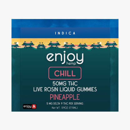 Enjoy Hemp | Indica | Chill | 1ct. 50mg Delta 9 THC Live Rosin Liquid Gummies | Pineapple