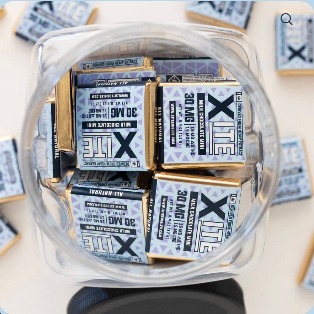 Xite | 1 piece | Milk Chocolate Minis | 15mg Delta 9 THC + 15mg CBD