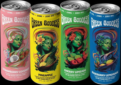 Green Goddess | Cannabis Infused Sparkling Beverage | 4 Pack | 20mg Nano Delta 9 THC per can