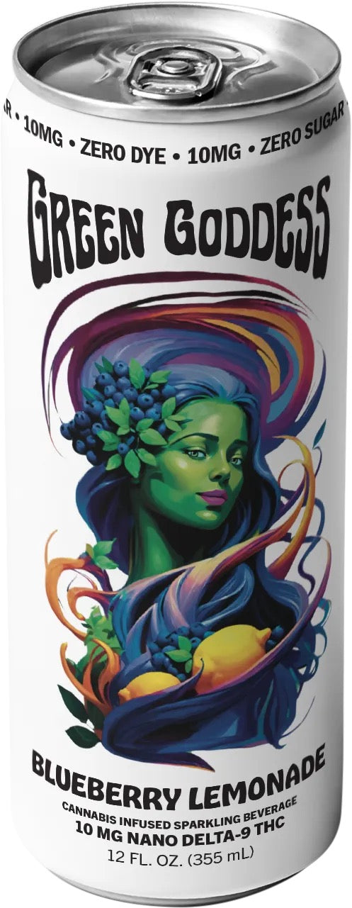 Green Goddess | Zero Sugar + Zero Dye | Cannabis Infused Sparkling Beverage | 1ct. 10mg Nano Delta 9 THC per can