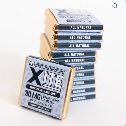 Xite | 1 piece | Milk Chocolate Minis | 15mg Delta 9 THC + 15mg CBD