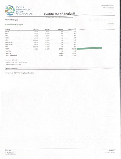 Premium THCa Hemp Flower | Tangy Crush | Sativa-Dominant Hybrid | 27.30% THCa